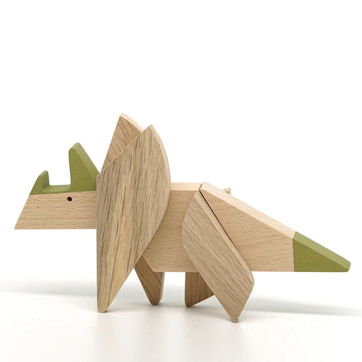 Wooden Magnetic Puzzle - Triceratops