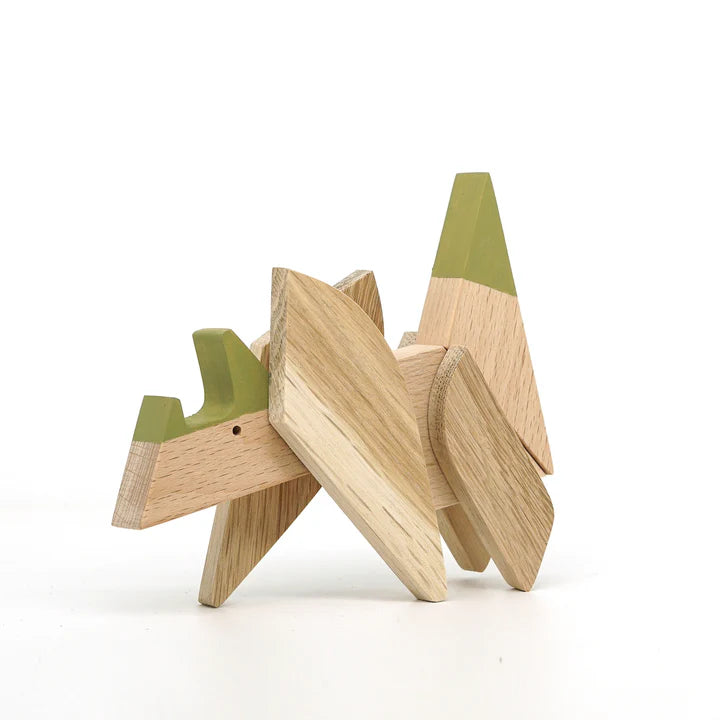 Wooden Magnetic Puzzle - Triceratops