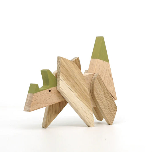 Wooden Magnetic Puzzle - Triceratops