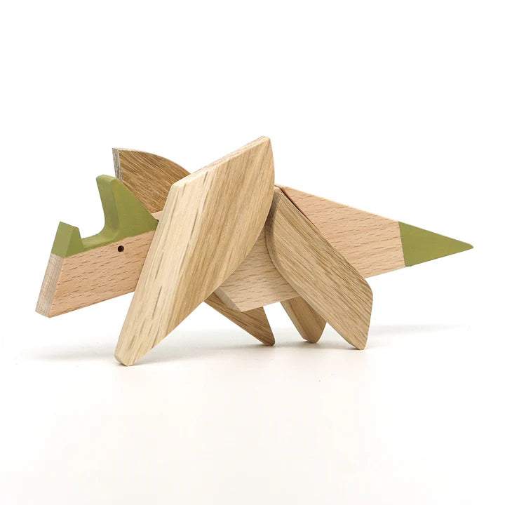 Wooden Magnetic Puzzle - Triceratops
